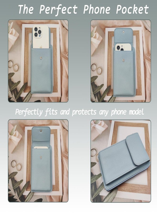 Nalefow Crossbody Bags for Women Cell Phone Purses with Crossbody Strap and Wallet PU Leather Phone Bags Purses with Strap Wallet (Blue Vertical) - Image 4