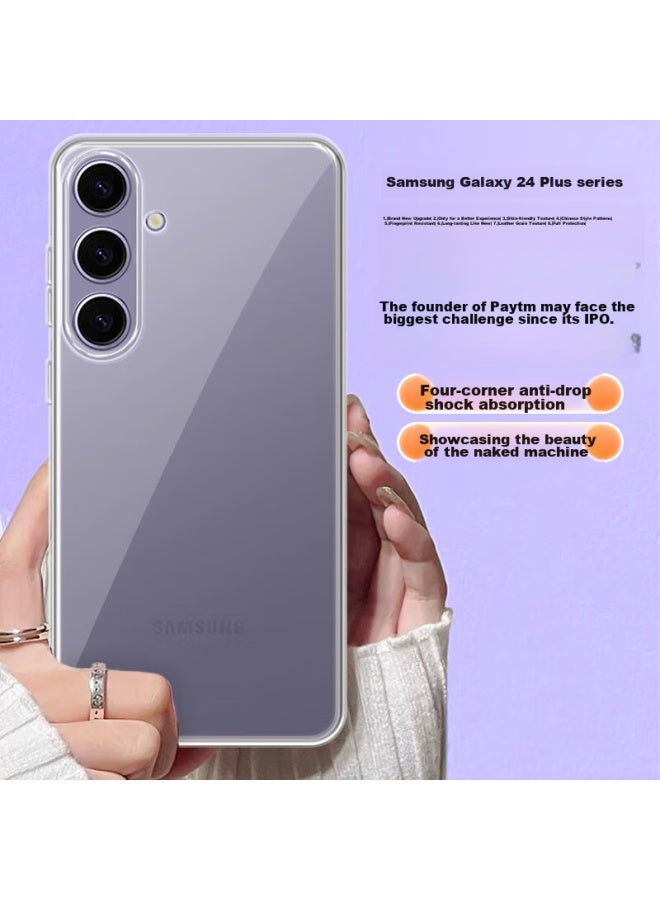 Sehan Shihan, Suitable For Samsung S24 Plus Phone Case, Samsung Galaxy S24+ Transparent Protective Cover, Soft Shell, Four-Corner Shockproof, Slim, Transparent, Bare Phone Feel, Simple Style - Image 1