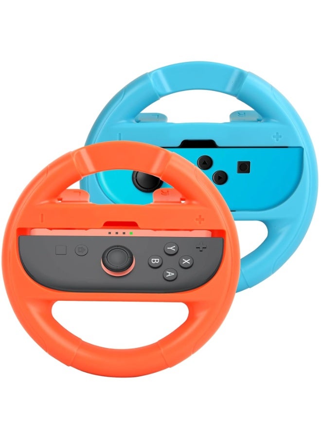 عجلة قيادة مزدوجة لـ Nintendo Switch 2 / Switch Joycon | اكسسوارات عجلة سباق Mario Kart | متوافقة مع NS2/NS/OLED Joy-Con | تصميم مانع للانزلاق - Image 1