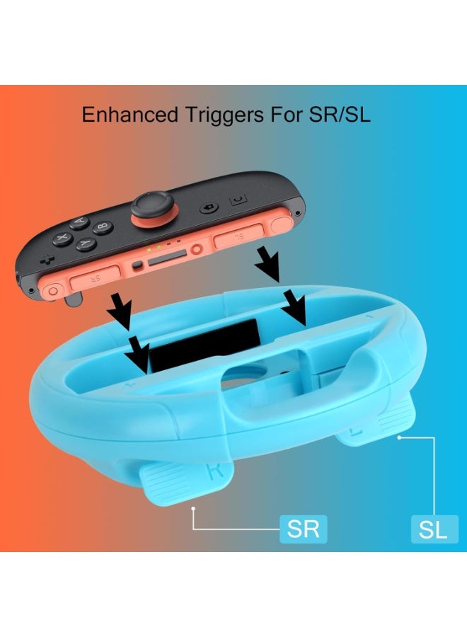 عجلة قيادة مزدوجة لـ Nintendo Switch 2 / Switch Joycon | اكسسوارات عجلة سباق Mario Kart | متوافقة مع NS2/NS/OLED Joy-Con | تصميم مانع للانزلاق - Image 2