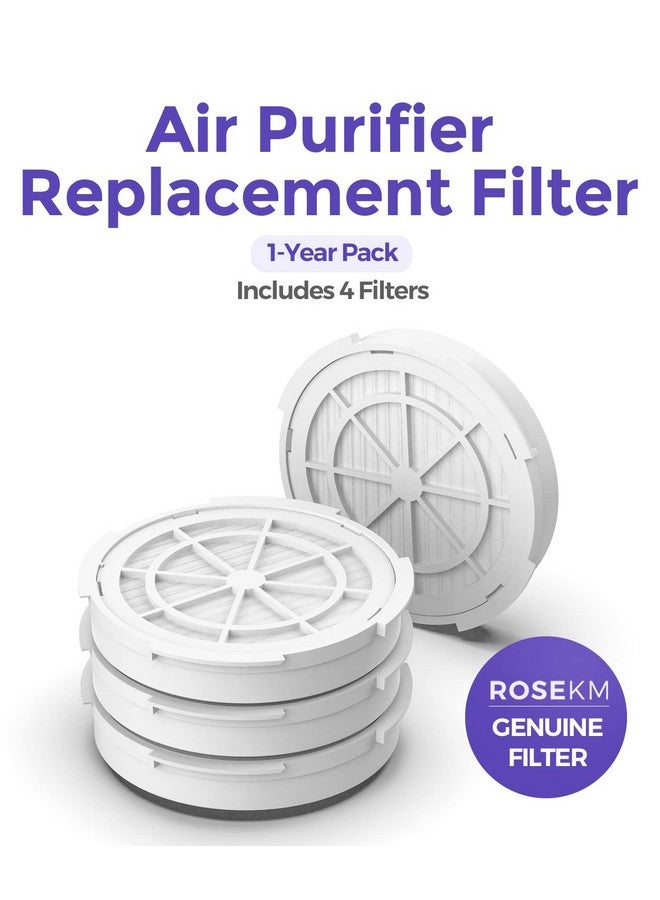 Rosekm ROSEKM 1-Year Pack Air Purifier Replacement Filter for AP001R & AP002R, True HEPA Filter, 4 Pack - Image 2