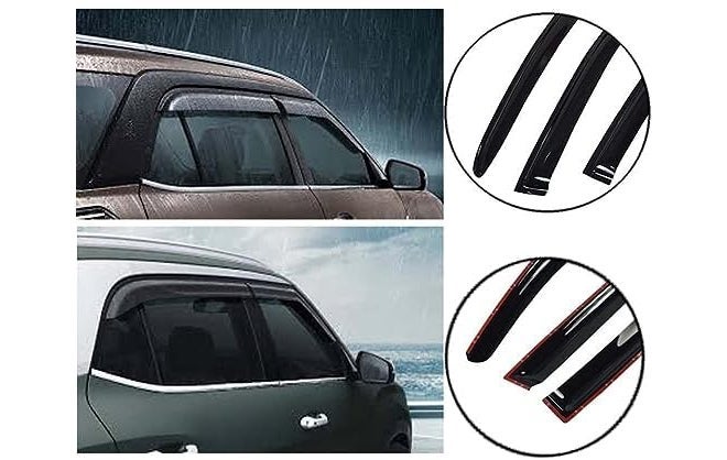 ROYALTECH Premium Non-Breakable Car Window Door Visor/Rain Guard/Wind Deflector Compatible for (Mahindra Tuv300 (Set of 6)) - Image 4
