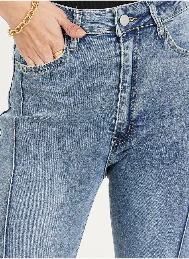 ستايلي Fit & Flare Pintuck Ankle Length Jeans