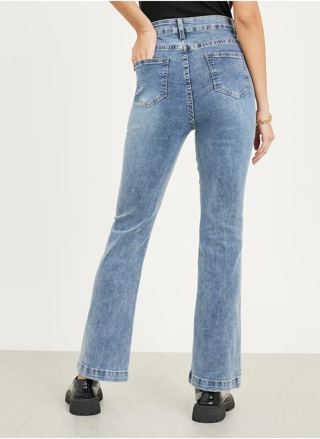 ستايلي Fit & Flare Pintuck Ankle Length Jeans