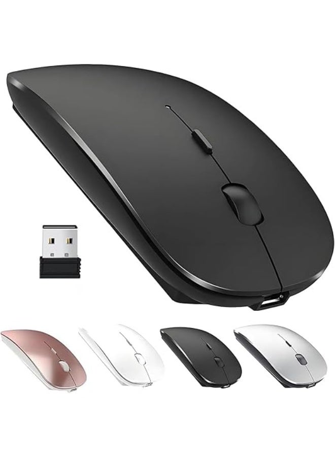 Rechargeable Wireless Bluetooth Mouse - Silent & Ergonomic Mouse for Laptop, Tablet & PC - Portable, Lightweight & Easy to Use - Image 1
