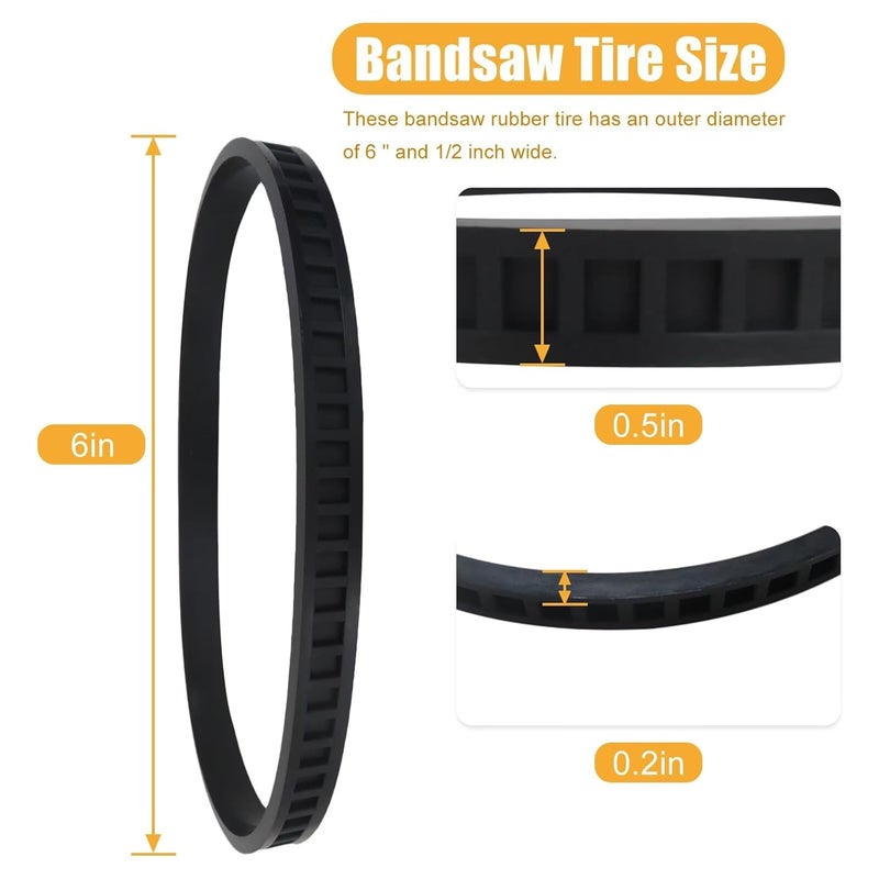 Loner 4X 650721 00 Bandsaw Rubber Tires Compatible with Dewalt DW328 DW328K DW329 DWM120 - Image 4