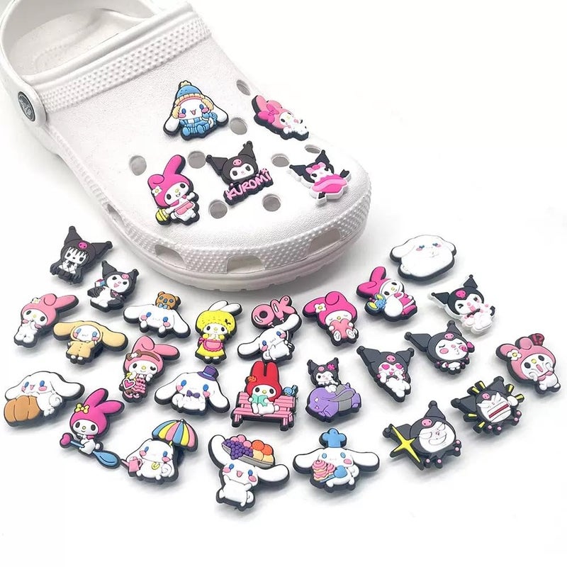 Jlemon 10/19/25/30 pcs Shoe Charms Kawaii Pink Cat Blue Dog Shoe Accessories Decration DIY Sandals (30pcs mixed) - Image 1