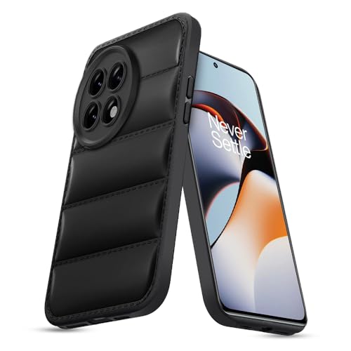 KARWAN® Puffer Edition Silicone Case Cover for Oneplus 11R | Scratch Resistance Mobile Cover, Camera Protection Case Compatible with Black - Image 1