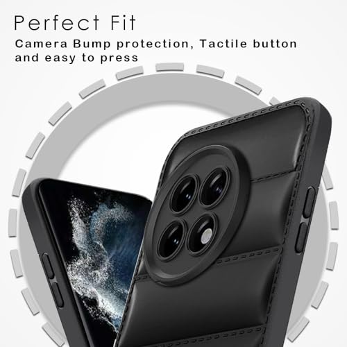 KARWAN® Puffer Edition Silicone Case Cover for Oneplus 11R | Scratch Resistance Mobile Cover, Camera Protection Case Compatible with Black - Image 2