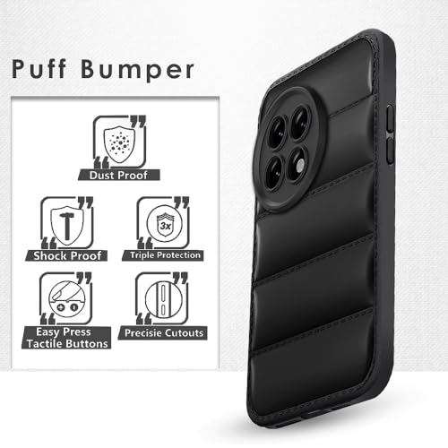 KARWAN® Puffer Edition Silicone Case Cover for Oneplus 11R | Scratch Resistance Mobile Cover, Camera Protection Case Compatible with Black - Image 3