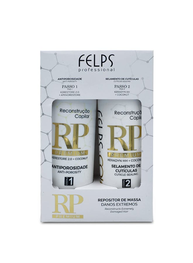 Felps Professional علاج فيلبس كولور RP بريميوم لإعادة بناء الشعر 2x500مل 2x169 أونصة سائلة - Image 3