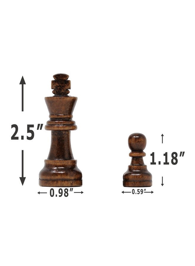 DA VINCI Staunton Wood Chess Pieces 32 Chessmen and Storage Bag (2.5 Inch King) - Image 3
