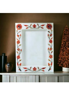 Pooja Creation Store Pooja Creation White Marble Photo Frame Best Use For Home Decor And Photo Collection 7 5inch  - Image 1