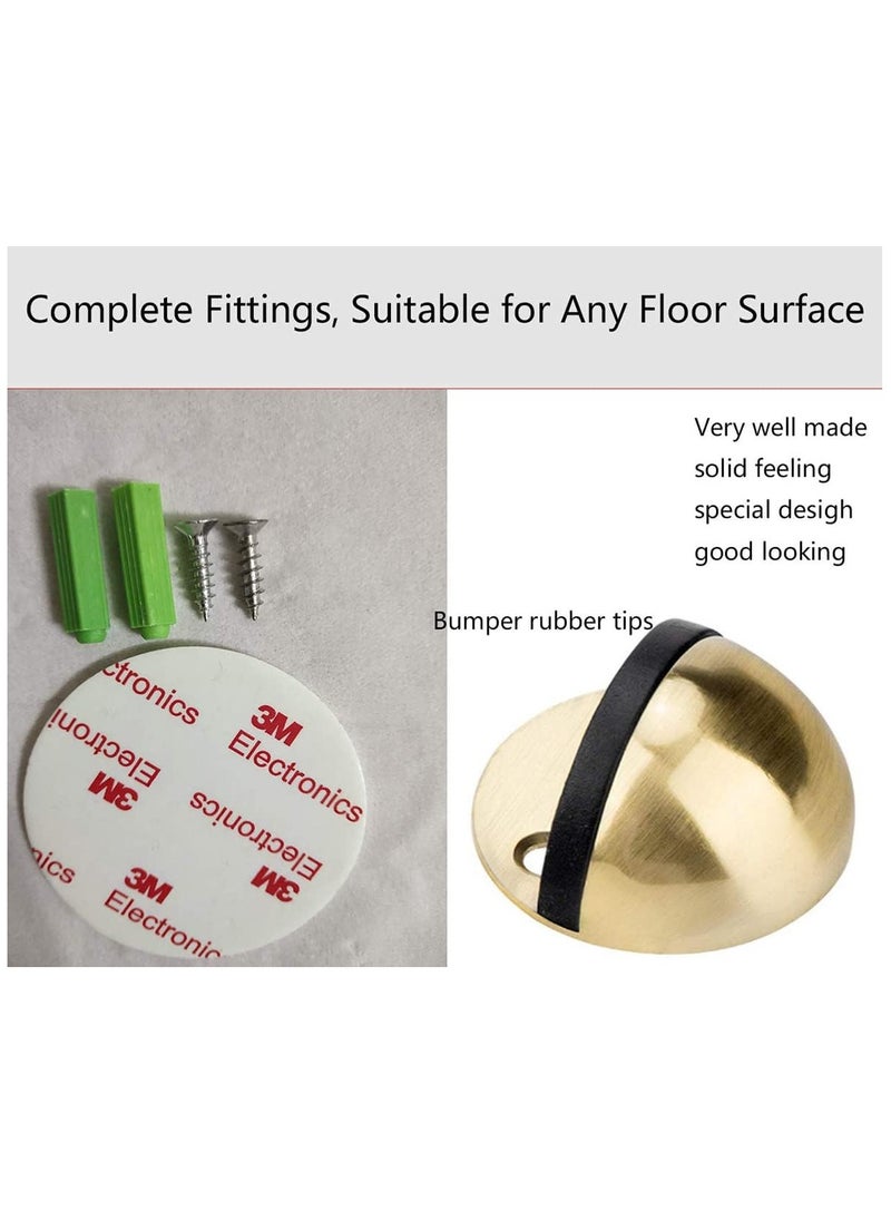 Gold Stainless Steel Half Moon Oval Floor Door Stop  - Image 4