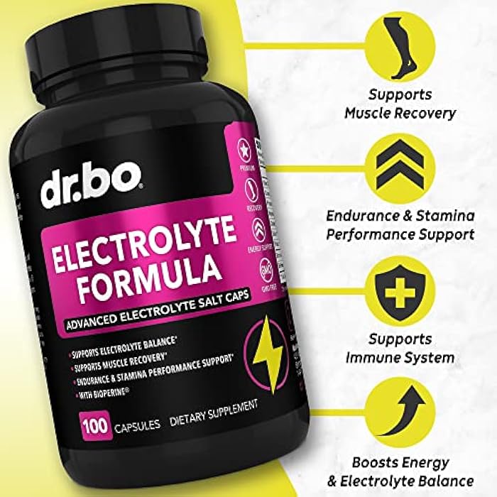 dr.bo Electrolyte Pills Supplement Salt Tablets - Electrolytes Capsules with Potassium, Magnesium, Sodium, Chloride, Calcium Replacement for Keto, Cramps & Rehydration Salts Supplements - 100 Hydration Caps - Image 2