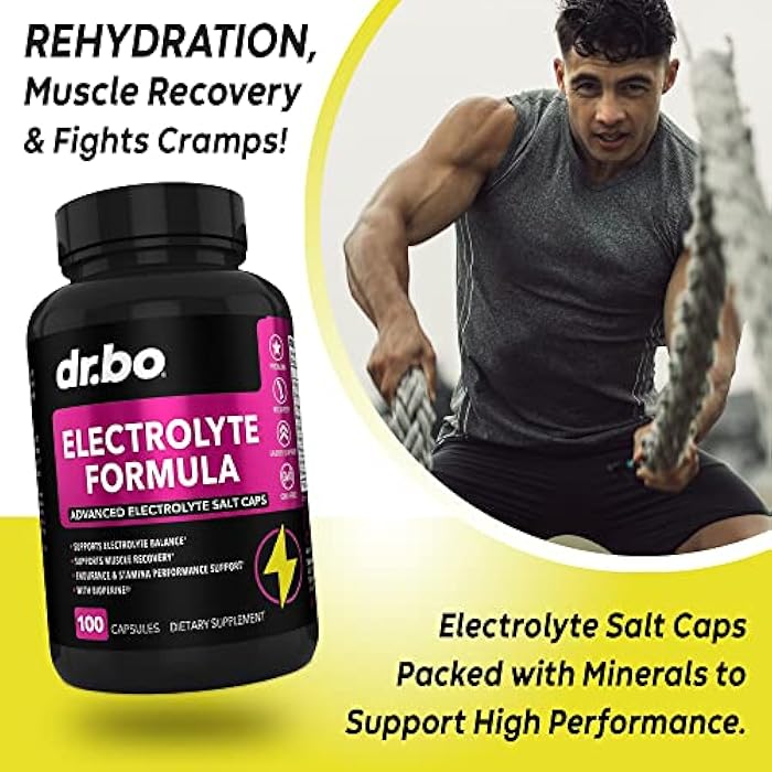 dr.bo Electrolyte Pills Supplement Salt Tablets - Electrolytes Capsules with Potassium, Magnesium, Sodium, Chloride, Calcium Replacement for Keto, Cramps & Rehydration Salts Supplements - 100 Hydration Caps - Image 5