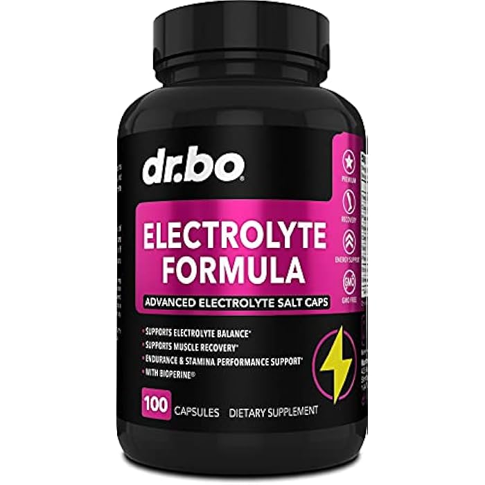 dr.bo Electrolyte Pills Supplement Salt Tablets - Electrolytes Capsules with Potassium, Magnesium, Sodium, Chloride, Calcium Replacement for Keto, Cramps & Rehydration Salts Supplements - 100 Hydration Caps - Image 1