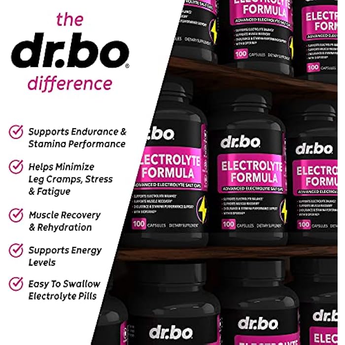 dr.bo Electrolyte Pills Supplement Salt Tablets - Electrolytes Capsules with Potassium, Magnesium, Sodium, Chloride, Calcium Replacement for Keto, Cramps & Rehydration Salts Supplements - 100 Hydration Caps - Image 3