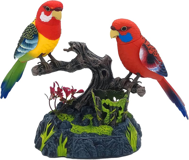 klarako Realistic Singing Chirping Birds Toys,Battery Operated Motion & Sound Office Room Ornament,Kids Birthday Gifts  2pcs A - Image 5