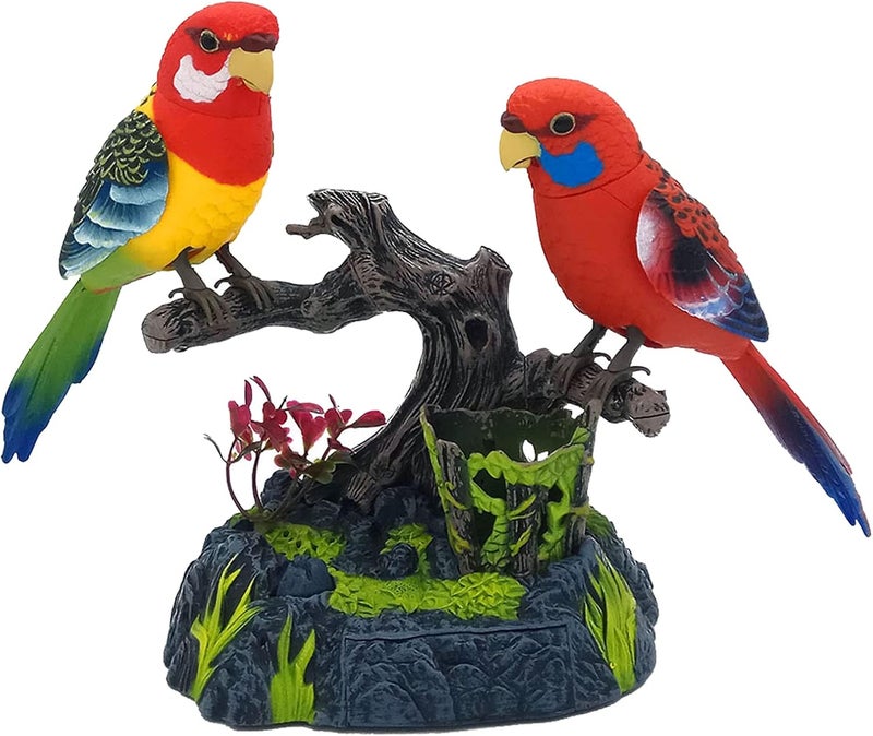 klarako Realistic Singing Chirping Birds Toys,Battery Operated Motion & Sound Office Room Ornament,Kids Birthday Gifts  2pcs A - Image 3