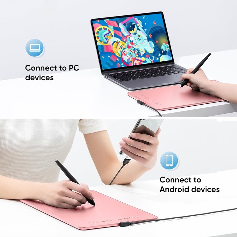 XPPen Updated Deco 01 V3 Drawing Tablet-16384 Levels of Pressure Battery-Free Stylus, 10x6 Inch OSU Graphic Tablet, 8 Hotkeys for Digital Art, Teaching, Gaming Drawing Pad for Chrome, PC, Mac, Android - Image 4
