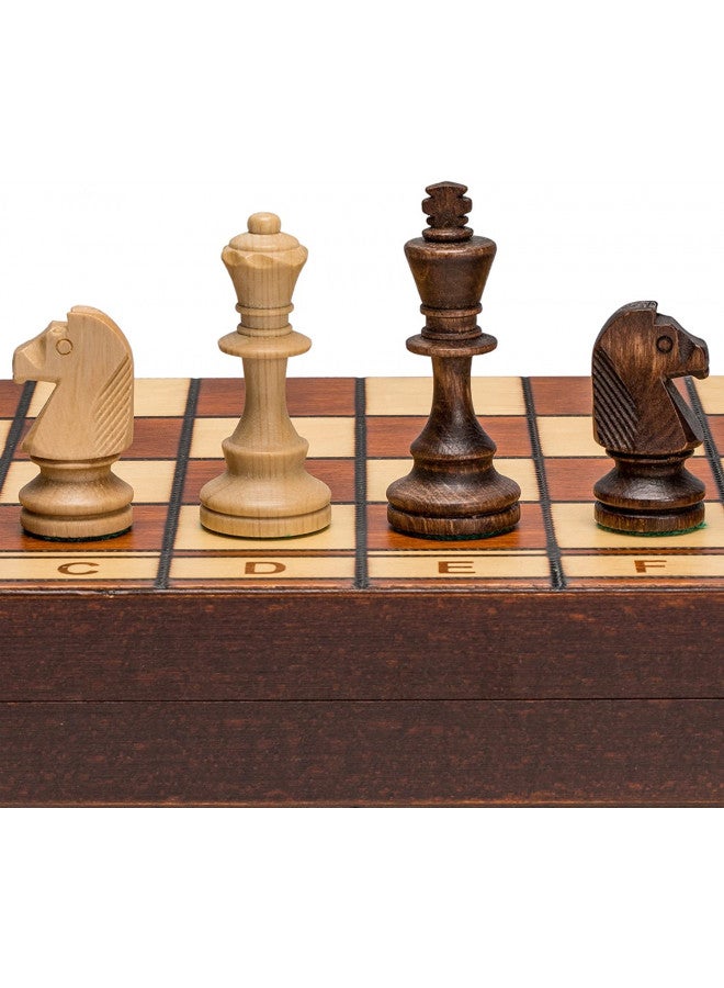 Wegiel Handmade Jowisz Professional Tournament Chess Set - Wooden 16 Inch Folding Board With Felt Base & Hand Carved Chess Pieces - Compartment Inside The Board To Store Each Piece - Image 2