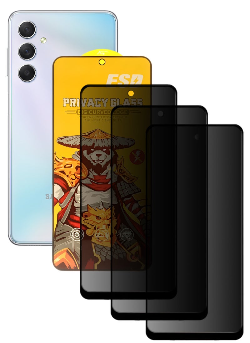 ESD 3 Pieces Tempered Dustproof Privacy Glass Screen Protector Compatible For Samsung Galaxy M54 5G - Image 1