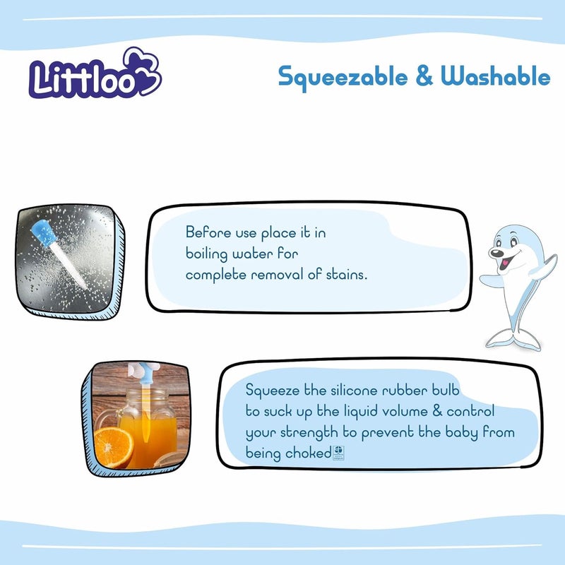 LITTLOO Baby Dropper Quality Silicone Graduated Plastic Pipette for Feeding Liquids to Babies, Toddlers & Infants with Measured Quantity Markings- 5ml | Pack of 4 (Multicolour) - Image 5