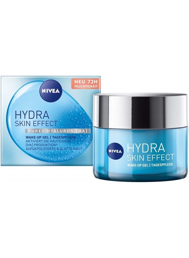Nivea Hydra Skin Effect Wake-up Gel (50 ml), Day Cream for Padded & Smooth Skin, Refreshing Day Cream with Pure Hyaluronic [HA] for 72h Moisture - Image 1