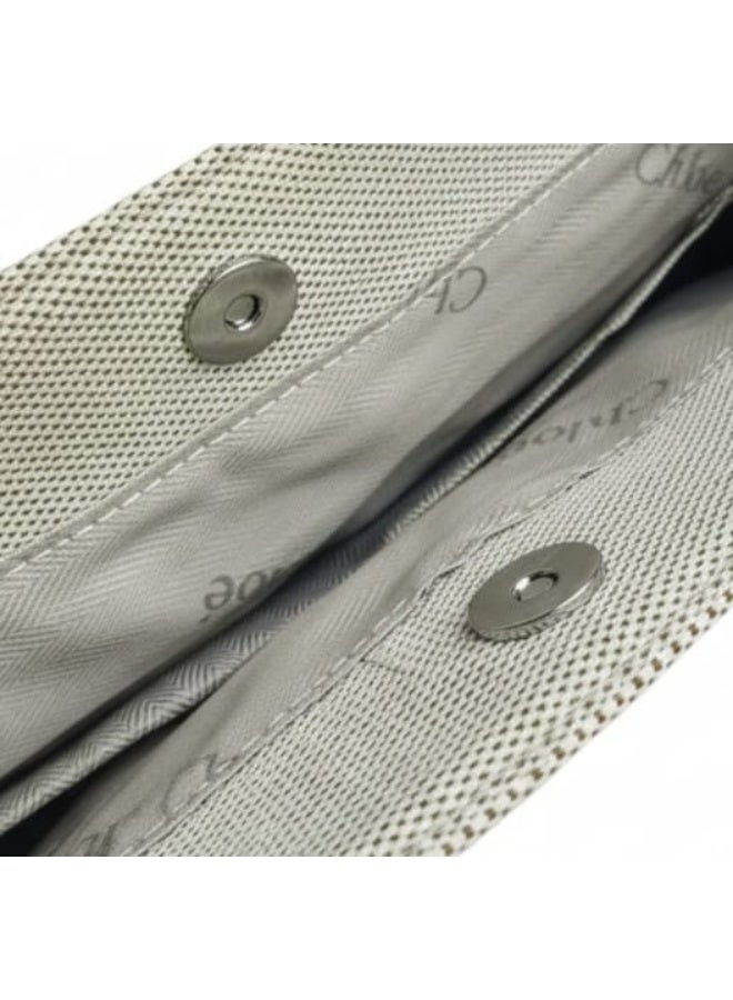 Chloe Woody LARGE Women Tote Bag in Linen, Women Shoulder Bag, Women Hand Bag, Women's Travel Bag, Women's Shopping Bag, White-Brown - Image 4