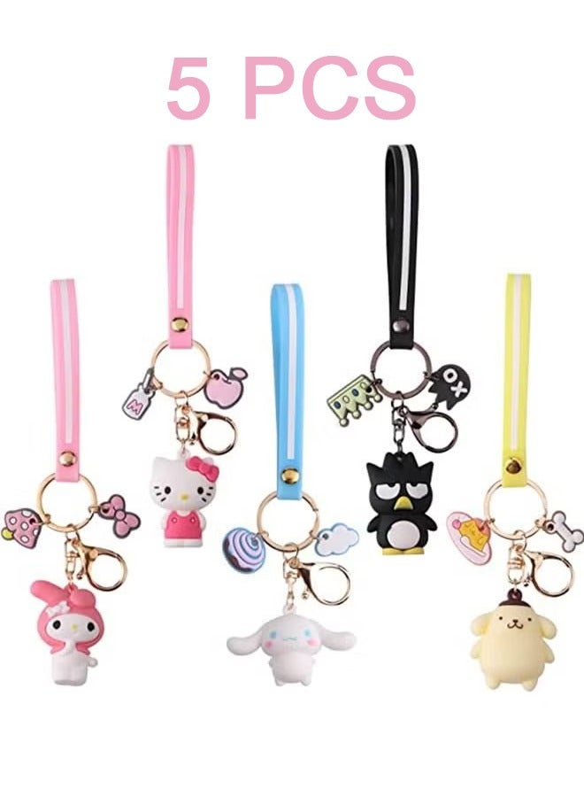 Unewshi 5-Piece Wrist Anime Keychain, Kawaii Car Keychain Accessories, Key Purse Handbag Charms for Women - Image 1