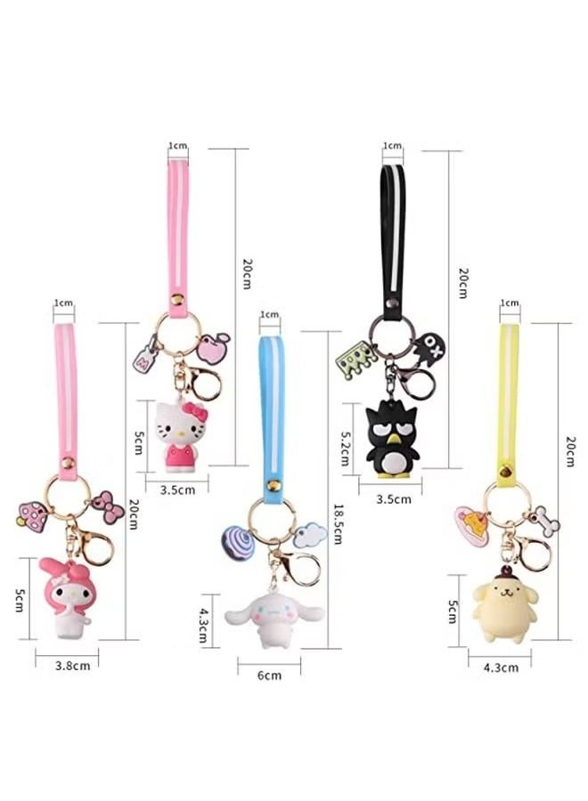 Unewshi 5-Piece Wrist Anime Keychain, Kawaii Car Keychain Accessories, Key Purse Handbag Charms for Women - Image 2