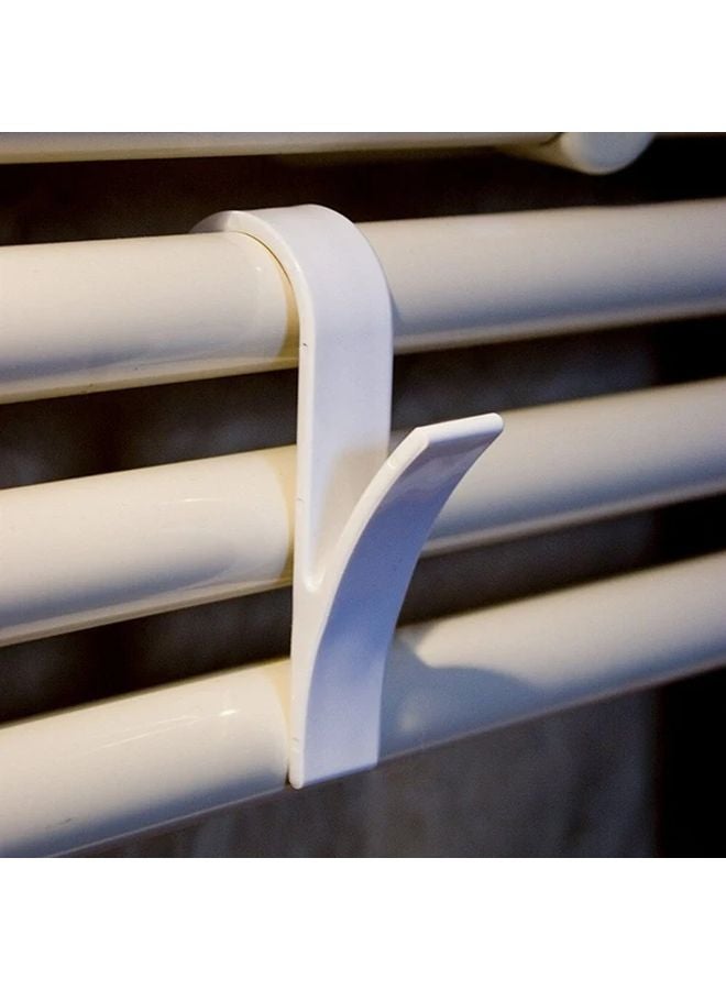 White Heated Towel Hanger Space Saving Plastic Bathroom Hook Rack Easy Install Drying - Image 3