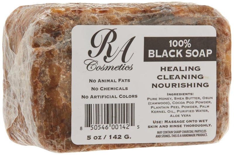 RA COSMETICS 100 Black Facial Soap Natural Healing Cleansing Bar