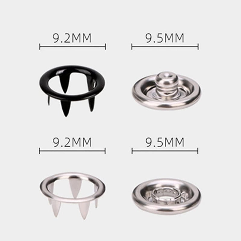 LOCKET Button Thickened Snap Fasteners Kit Metal Five Claw Buckle Set with Hand Pressure Pliers Tool DIY Sewing Buttons Set for Clothing Sewing and Crafting_Multi Buttons - Image 4