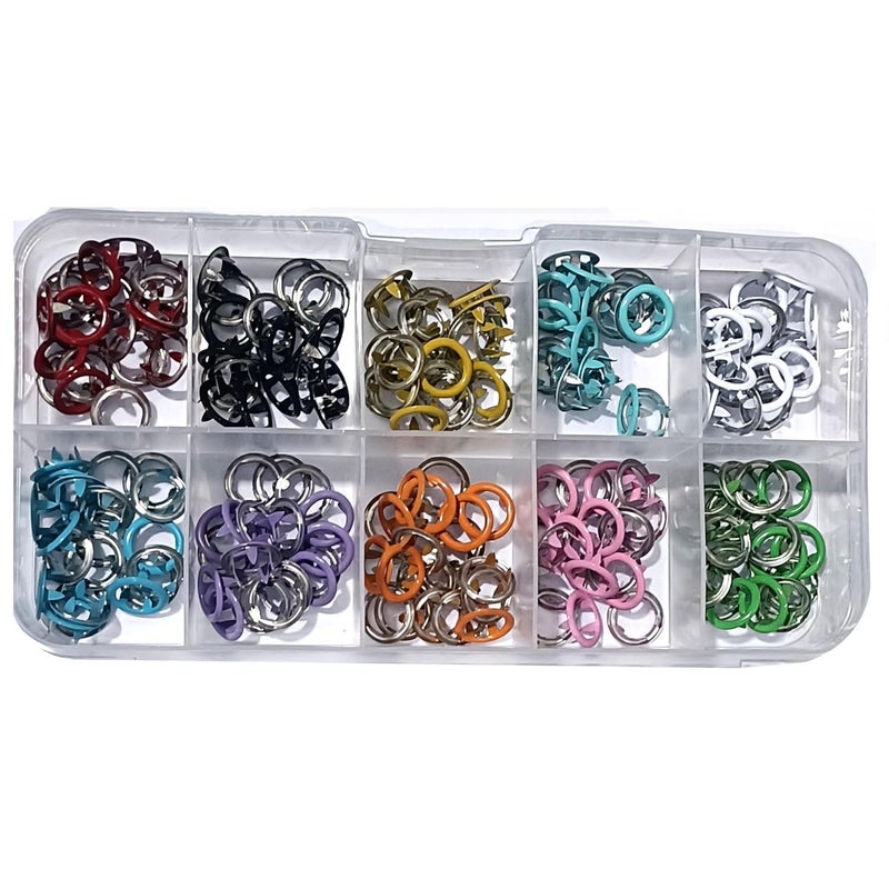 LOCKET Button Thickened Snap Fasteners Kit Metal Five Claw Buckle Set with Hand Pressure Pliers Tool DIY Sewing Buttons Set for Clothing Sewing and Crafting_Multi Buttons - Image 5