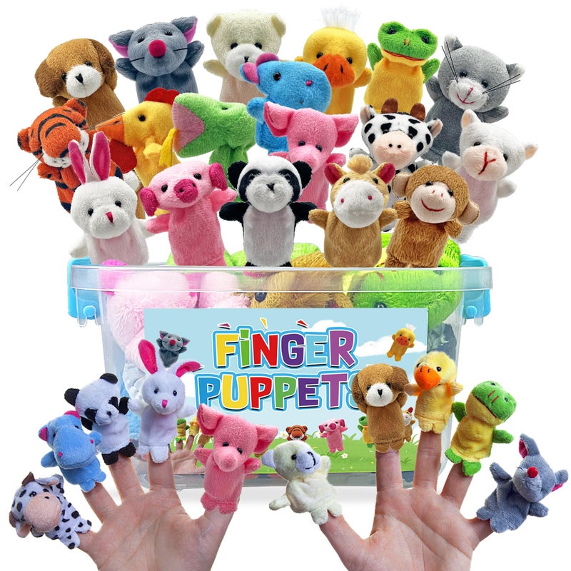PPXMEEUDC 18 Pcs Finger Puppets Set Mini Stuffed Animals For Storytelling Teaching Playtime Schools Birthday Party Gift Favor Supplies - Image 1
