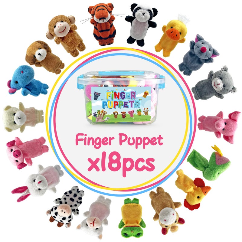 PPXMEEUDC 18 Pcs Finger Puppets Set Mini Stuffed Animals For Storytelling Teaching Playtime Schools Birthday Party Gift Favor Supplies - Image 3