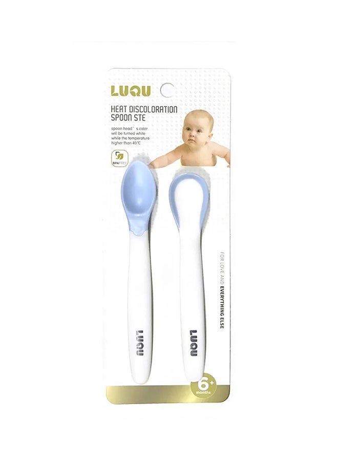 LuQu 2-Pack Heat Discoloration Feeding Spoon Set With Special Arch Bridge For Baby - Image 4