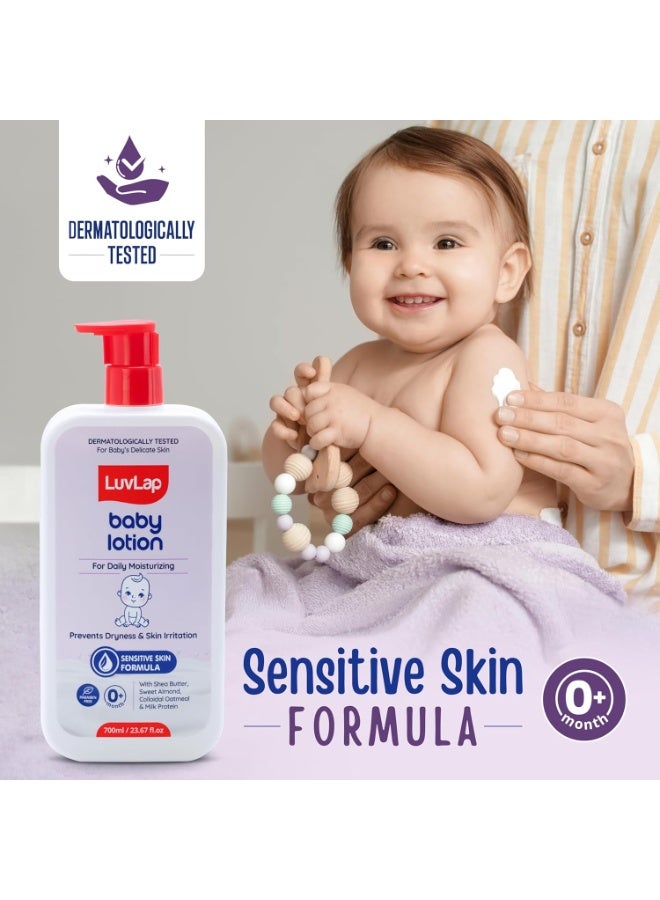 LuvLap Baby Lotion with Milk Protein 700ml | 24-Hour Moisturization for Sensitive Skin | Shea Butter & Vitamin E | Sweet Almond Oil | Paraben Free | Dermatologically Tested - Image 5