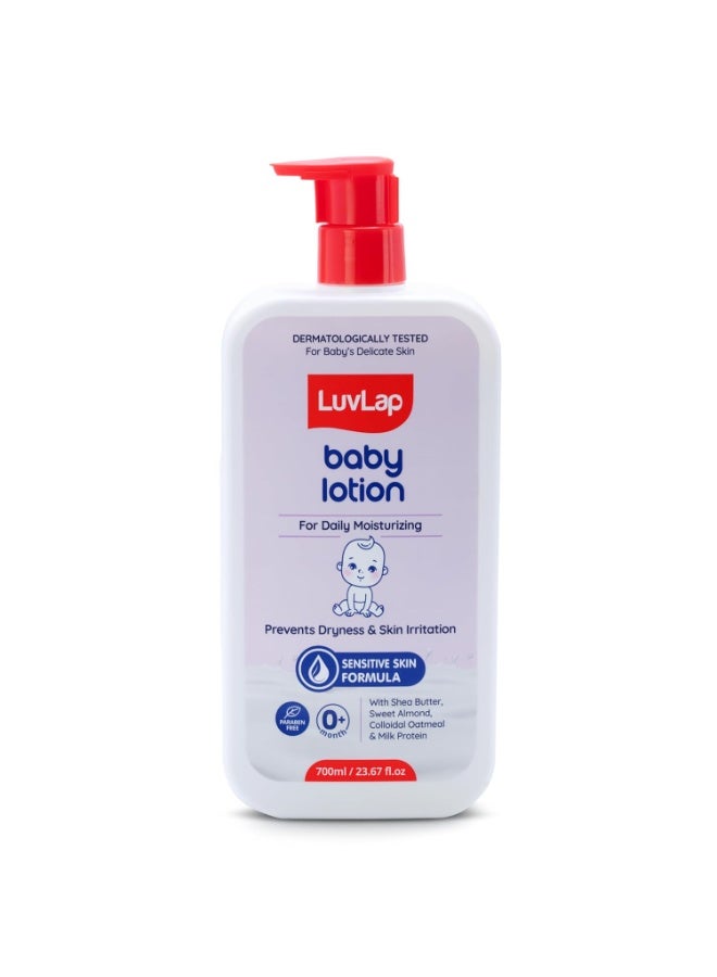 LuvLap Baby Lotion with Milk Protein 700ml | 24-Hour Moisturization for Sensitive Skin | Shea Butter & Vitamin E | Sweet Almond Oil | Paraben Free | Dermatologically Tested - Image 1