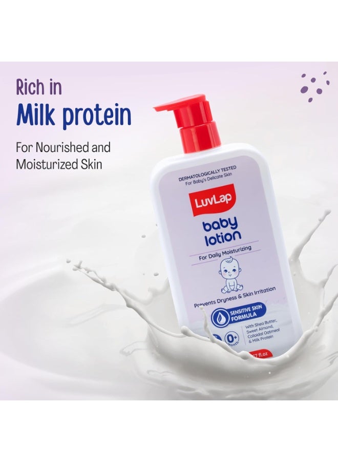 LuvLap Baby Lotion with Milk Protein 700ml | 24-Hour Moisturization for Sensitive Skin | Shea Butter & Vitamin E | Sweet Almond Oil | Paraben Free | Dermatologically Tested - Image 2