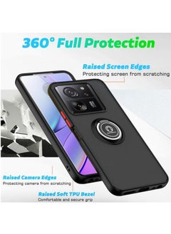 جنرال متوافق مع جراب هاتف Xiaomi 13T/13T Pro بحلقة تثبيت، حافظة صدمات من PC و TPU، حافظة شفافة غير لامعة لهاتف Xiaomi 13T/13T Pro  - Image 4