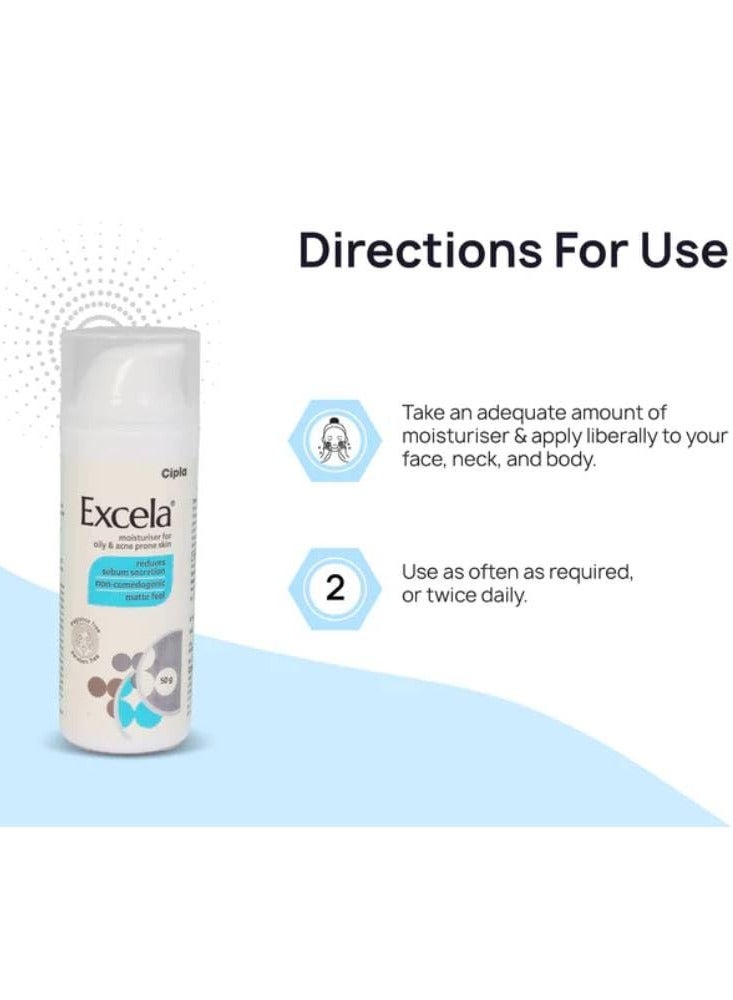 Cipla Excela Moisturiser for Oily Acne Prone Skin 50g - Image 4