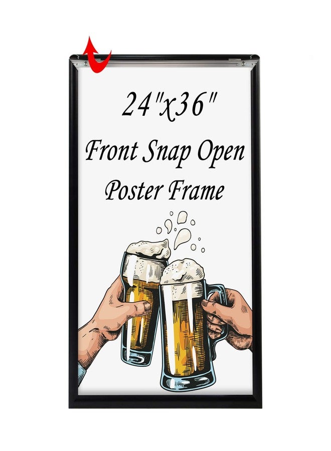 T-SIGN 24 x 36 Inches Picture Frame - Poster Frame Wall Mounting Document Certificate Frames - Aluminum with 1 PVC Transparent Protective Film, 1" Profile Black Wall Mounted Display Picture/Photo - Image 1