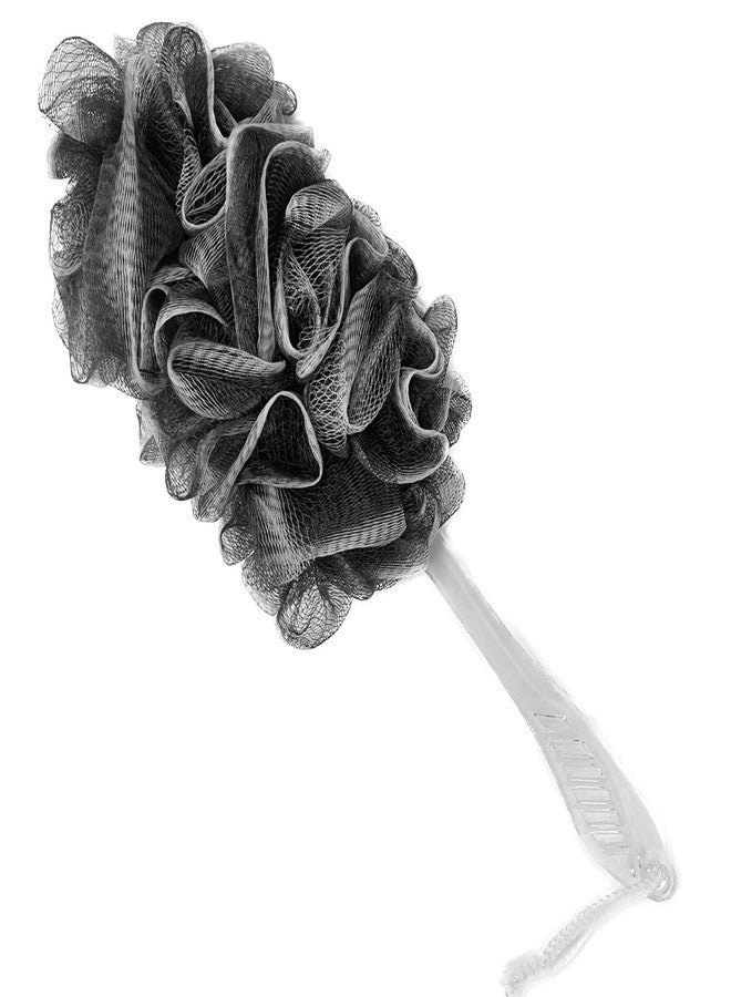 PPHAO BASIC PPHAO - Black Loofah - Charcoal Loofah on a Stick - Back Bath Brush Long Handle - Back Loofah for Shower for Men and Women - Loofah Sponge - 1Pack - Image 1