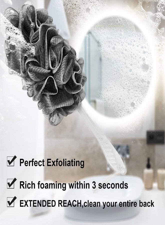 PPHAO BASIC PPHAO - Black Loofah - Charcoal Loofah on a Stick - Back Bath Brush Long Handle - Back Loofah for Shower for Men and Women - Loofah Sponge - 1Pack - Image 4