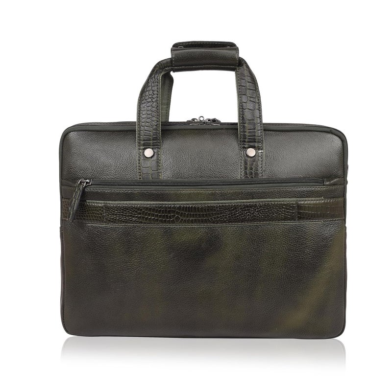 Luxvion Genuine Leather office Briefcase, Messanger Bag, Soft Texture, Strong Joints, Quality Zipper, Adjustable Strap, 38 cm - Image 2