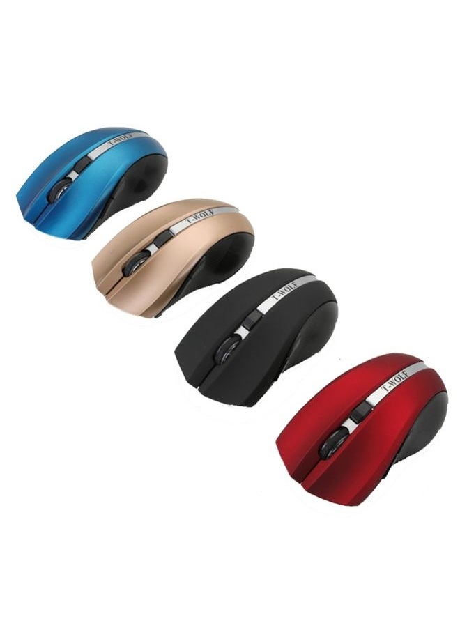 NIBEMINENT - T-WOLF Q5 2.4GHz 5-Buttons 2000 DPI Wireless Mouse Silent And Non-Light Gaming Office Mouse For Computer PC Laptop(Red) - Image 1