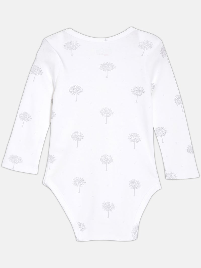 Broon Infant Boys Grey and White Printed Organic Cotton Full Sleeve Bodysuit - Image 5